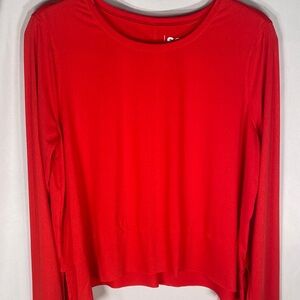 SO Red Long Sleeve Active Top Women’s Size L Thumb Holes Stretch